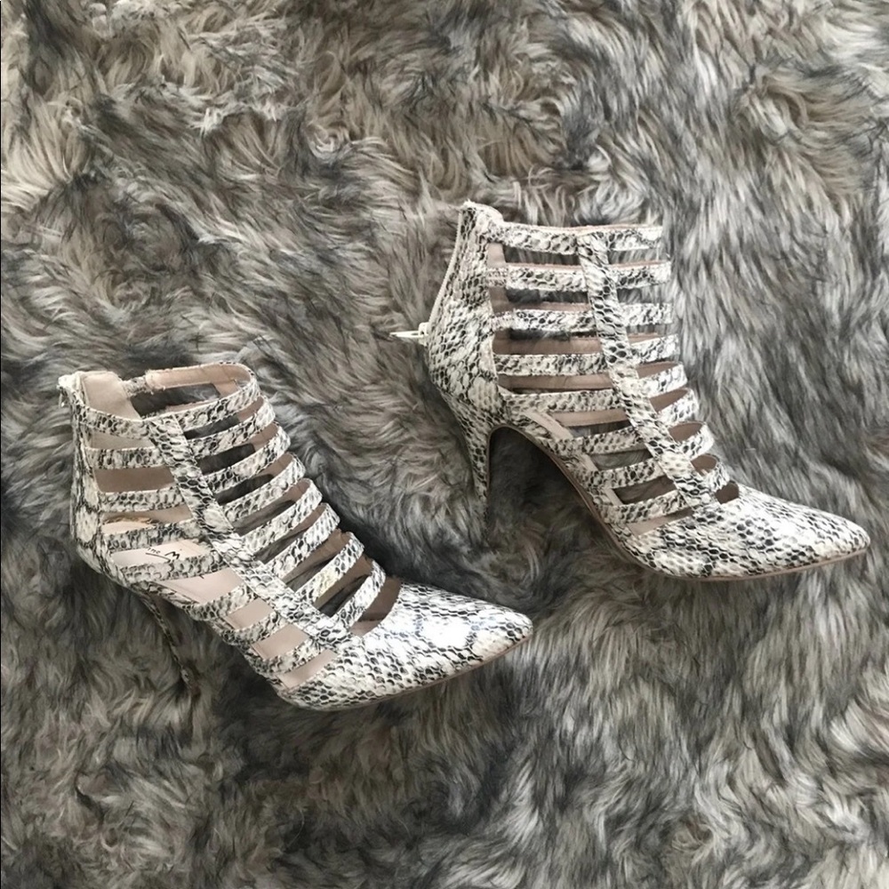 Snake Print Ankle Heels